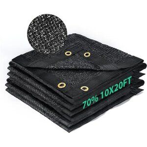 Garden 70% Shade Cloth, Resistant Sun Shade Net 10x20FT Mesh Tarp with HDPE